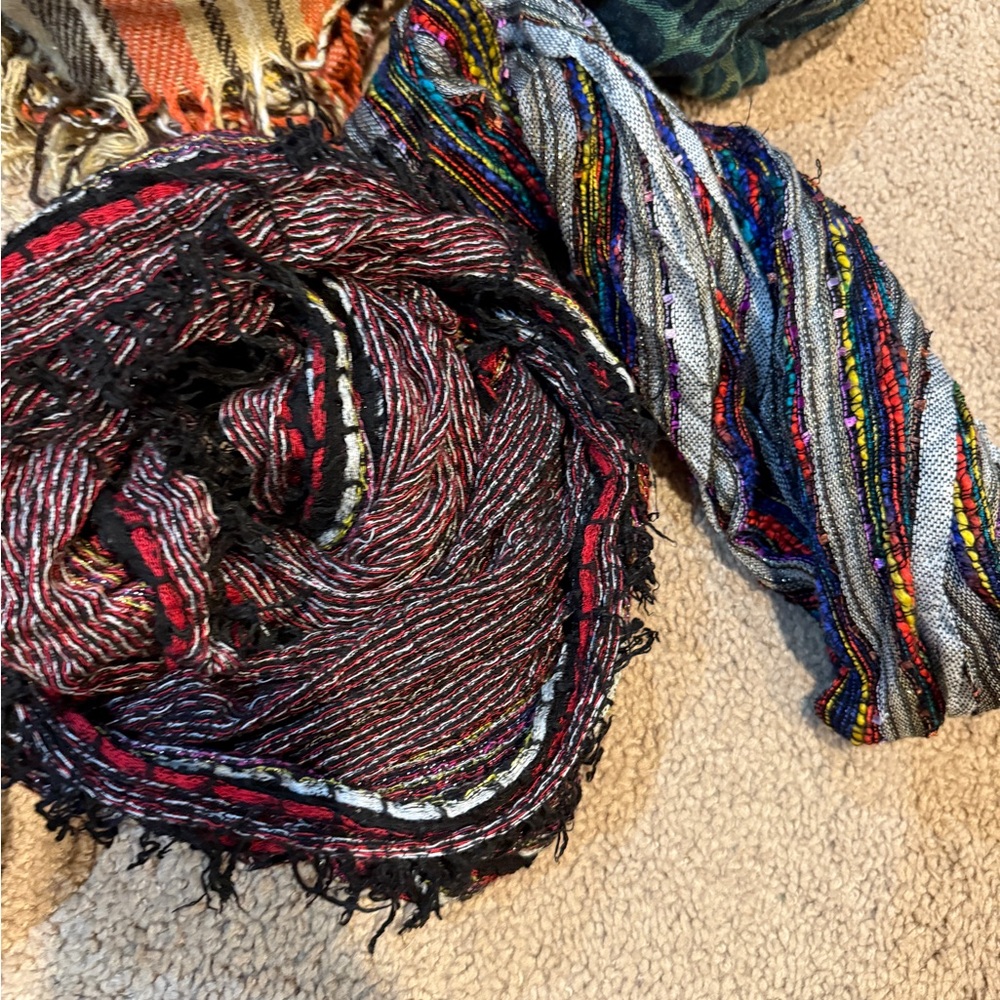 Multicolor Patterned Scarves Set Of 17 - image 4